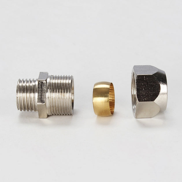 Brass BSPP Tube Compression Union Fitting 4 6 8 10 12 Mm Male Female Nickel Plated Water Oil Gas High Pressure 16MPa Frontier General Hardware