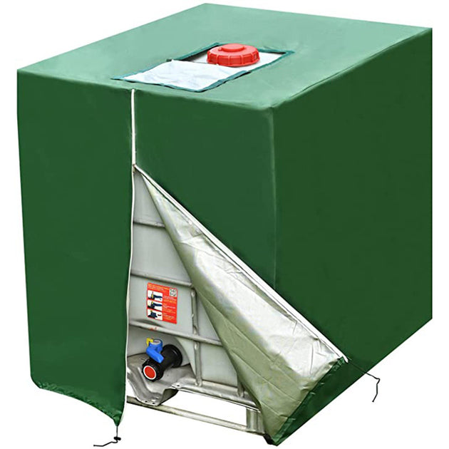 New 1000L IBC Tank Cover Container Aluminum waterproof and Dustproof Cover Rainwater Tank Oxford Cloth UV Protection Cover Frontier General Hardware