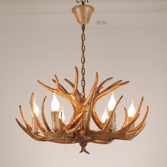 American Style Vintage Resin Deer Antler Chandelier Ceiling Light Pendant Lamp For Restaurant Bedroom Living Room Decor Frontier General Hardware
