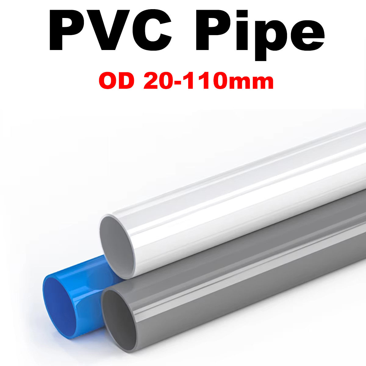 Pvc 500 PVC Pipe 500mm Length OD 20 to 110mm For DIY Aquarium Plumbing Garden