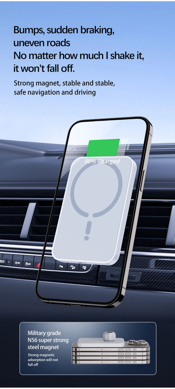 15W Magnetic Car Wireless Charger For MagSafe iPhone 12 13 14 15 16 Pro Max Air Vent Car Phone Holder Fast Charging Frontier General Hardware