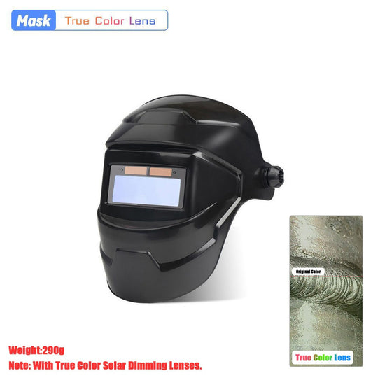 Chameleon Large View Auto Darkening Welding Helmet Solar Powered True Color Lens For Arc Weld Grind Cut Frontier General Hardware