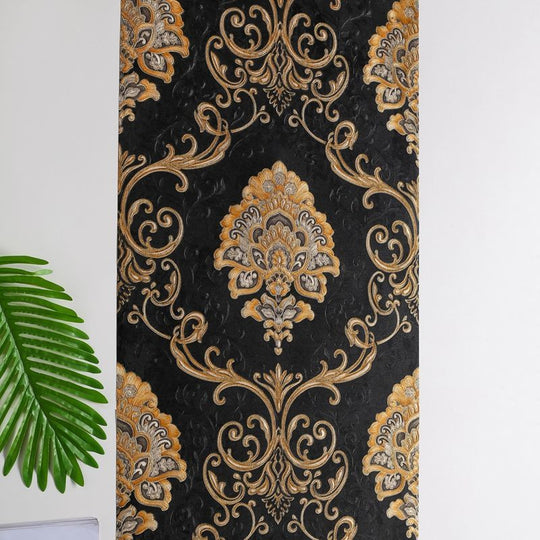 European Style Luxury Damask Wallpaper Roll 3D Embossed PVC Thickened Wall Mural For Living Room And Bedroom Frontier General Hardware