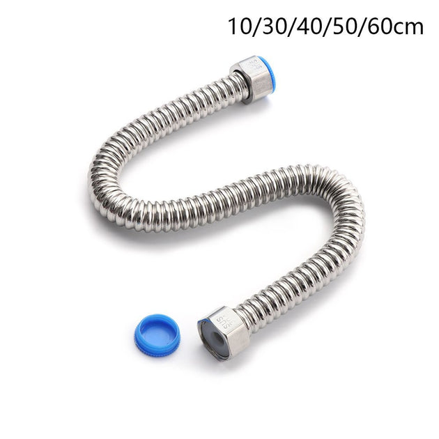 G1/2" Stainless Steel Corrugated Supply Hose Water Heater Connector Plumbing Pipe Hose Tube Thickened Extendable Hose Tube Frontier General Hardware