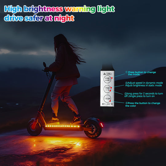 RGB LED Strip Lights for Scooter and Bicycle Safety, Battery Powered Night Riding Warning Lights Frontier General Hardware