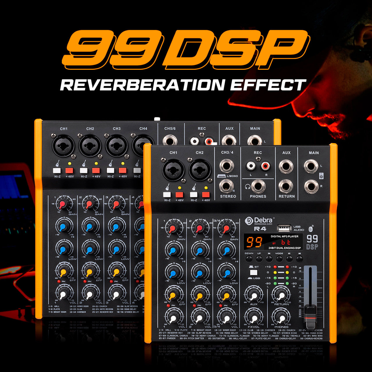 R4 And R6 Portable Multi Function Audio Mixer DJ Controller With 99 DS