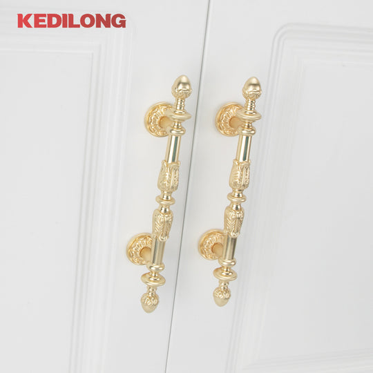 Kedlo European Retro Light Luxury Long Pull Handle Zinc For Kitchen Cabinets Gold Chrome Antique Nickel Finish Frontier General Hardware