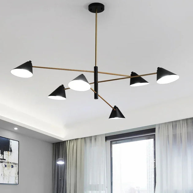 Cone Shape Pendant Light Art Chandelier for Living Room and Dining Minimalist Lamp With Three Color Temperatures Frontier General Hardware