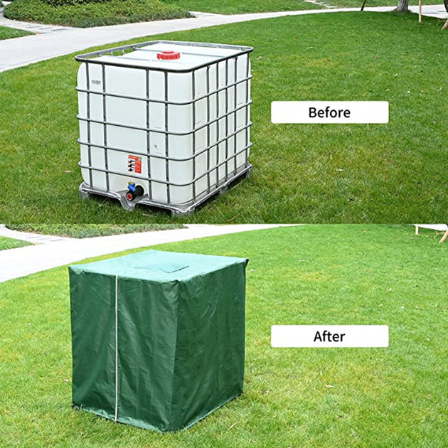 New 1000L IBC Tank Cover Container Aluminum waterproof and Dustproof Cover Rainwater Tank Oxford Cloth UV Protection Cover Frontier General Hardware
