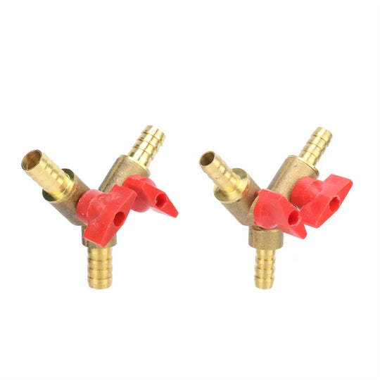 Brass Barbed 3 Way Ball Valve Y Shaped Water Splitter 8mm 10mm Equal Diameter For Home Plumbing Water Heater Frontier General Hardware