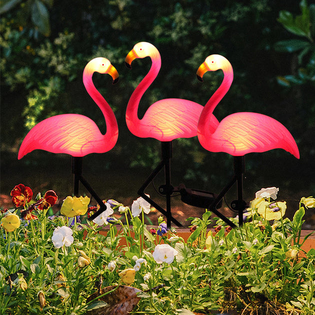 Solar Flamingo Light LED Outdoor Garden Decor Waterproof Stake Light for Pathway Courtyard Patio Lantern Frontier General Hardware