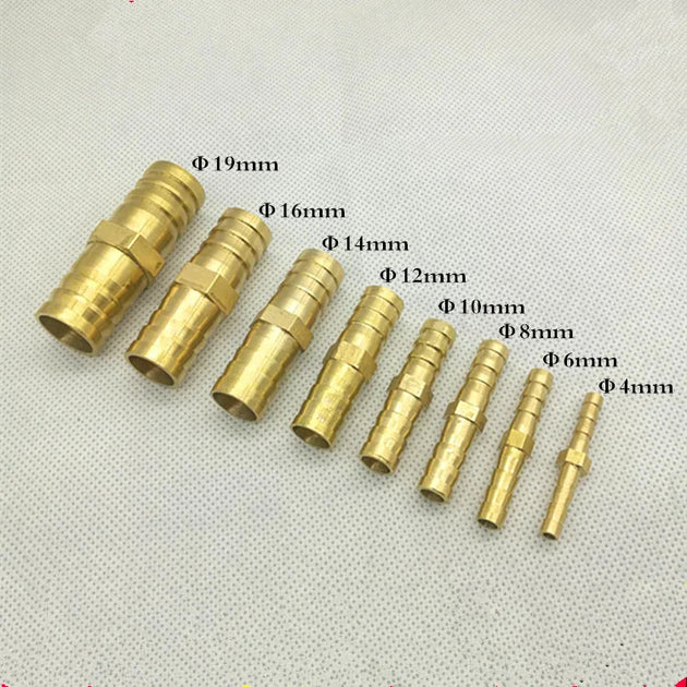 Brass Straight Hose Pipe Fitting Equal Barbed Connector Adapter For 3Mm 4Mm 6Mm 8Mm 10Mm 12Mm 14Mm 19Mm Frontier General Hardware