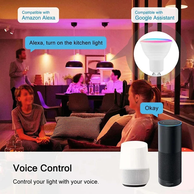 Tuya GU10 LED Bulb 5W 7W 9W 110V 220V WiFi RGB CW Color Changing Light 16 Million Colors Works With Alexa Google Home Frontier General Hardware