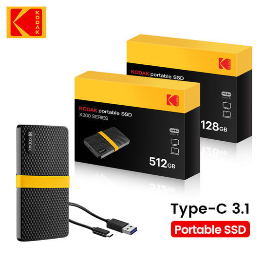 KODAK X200 External SSD Hard Drive HD Externo 128GB USB3.1 Mini Portable SSD 128GB for Laptops Smartphone PS4 PC MAC TV Frontier General Hardware