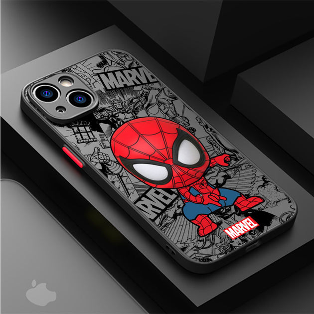 Cartoon Marvel Groot Spiderman Case for iPhone SE 7 8 11 XR X XS 12 Mini 13 Pro Max 14 Plus 15 Shockproof Armor Frontier General Hardware