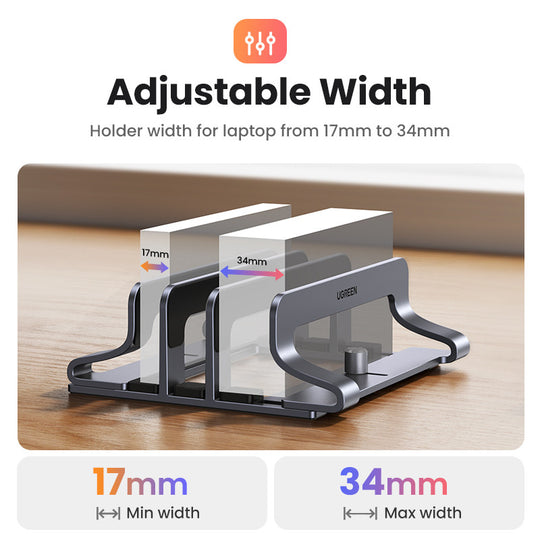 UGREEN Vertical Laptop Stand For MacBook Air Pro Triple Slots Aluminum Notebook Stand For MacBook Pro Tablet iPad Phone Holder Frontier General Hardware