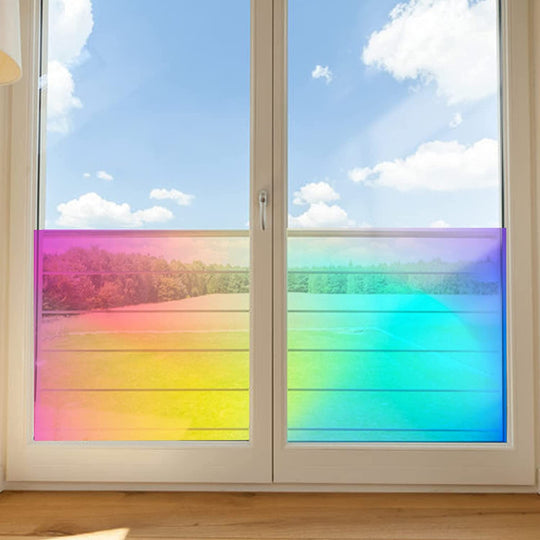 Holographic Clear Window Film Iridescent Window Dichroic Film Decorative Glass Sticker Self-Adhesive Rainbow Cellophane Roll Frontier General Hardware