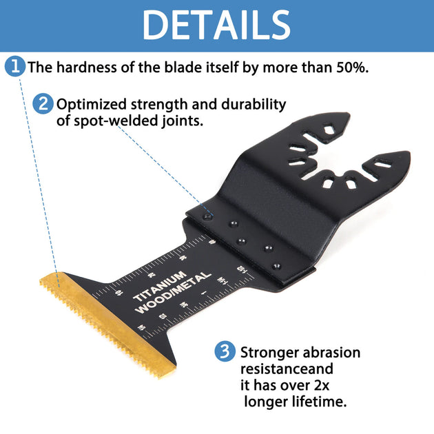20 Piece Titanium Oscillating Saw Blade Kit For Metal Cutting Fits DeWalt Milwaukee Ryobi Worx 1 3 8 Inch And 1 3 4 Inch Frontier General Hardware