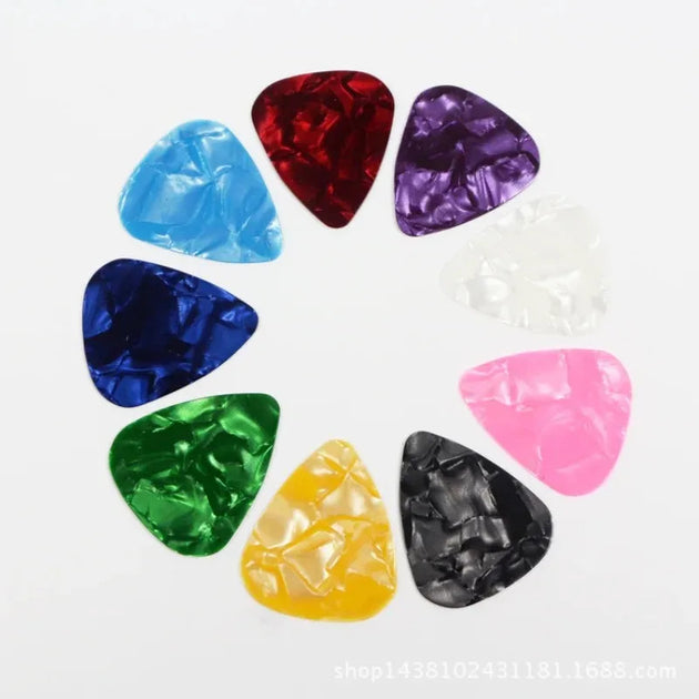 10 Pack Celluloid Guitar Picks Plectrum for Electric Bass Acoustic with Smooth Tone 0.46 0.71 0.96 mm Frontier General Hardware