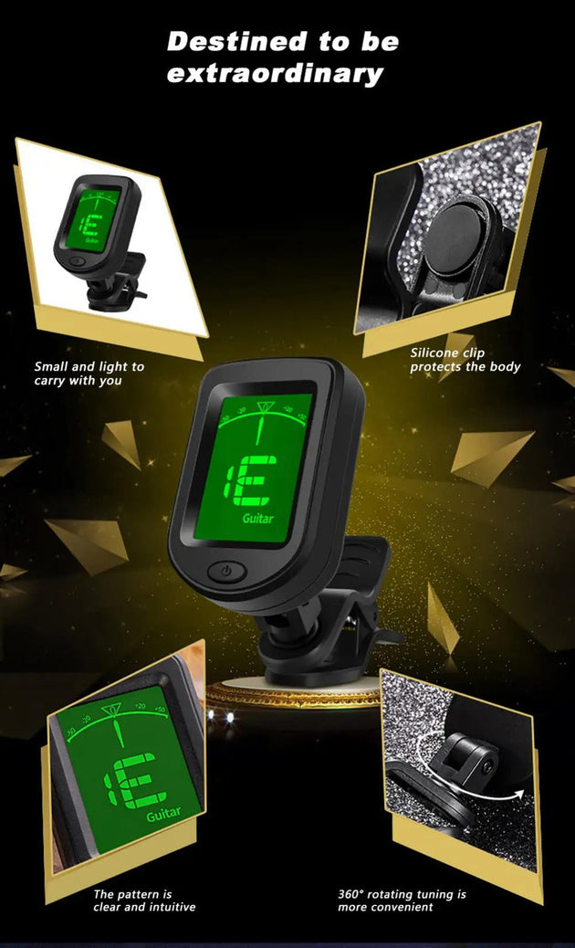 New Rechargeable Clip On Guitar Tuner For All Instruments Electronic Tuner For Guitar Bass Ukulele Violin Mandolin Banjo Frontier General Hardware