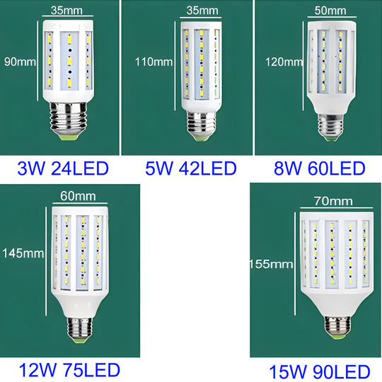 DC 12 To 85V LED Light Bulb 3W 5W 8W 12W 15W E27 Corn Light Ceiling PL Downlight For Solar Power Yacht RV Frontier General Hardware
