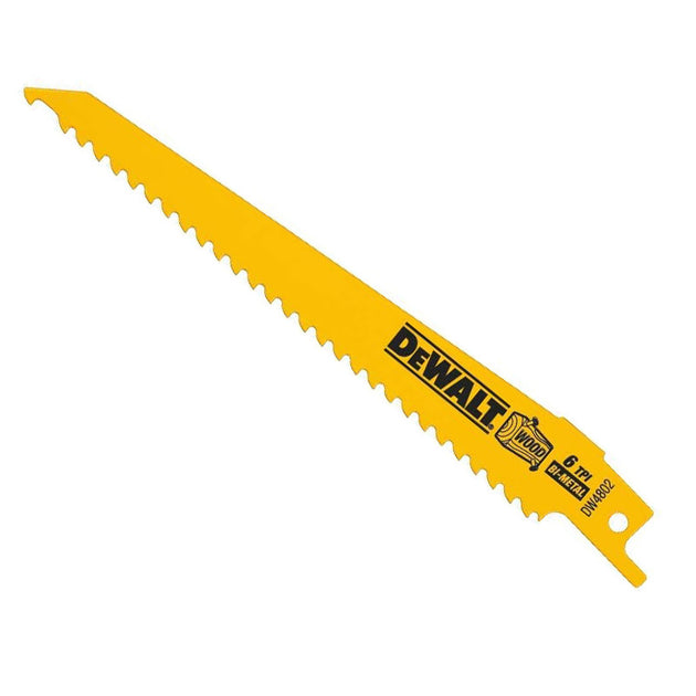 DeWalt DW4802 6 Inch Bi Metal Reciprocating Saw Blades For Wood Cutting Durable Against Nails 5 Pack Frontier General Hardware