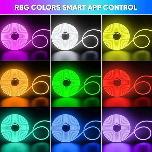 RGB Neon LED Strip 1M 2M 3M 5M IP65 Waterproof USB Neon Strip Tuya App Remote Control For Home Decor Lighting Frontier General Hardware