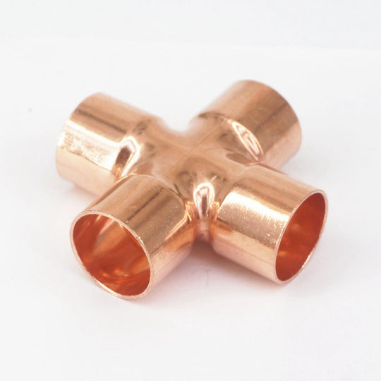 Copper End Feed Cross 4 Way Pipe Adapter 22x1mm For Air Conditioning Refrigeration Plumbing Frontier General Hardware