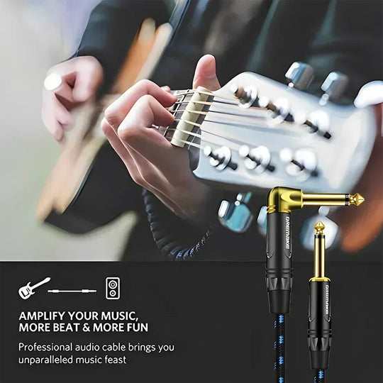 Dremake Quarter Inch Guitar Cable Straight to Right Angle Instrument Cable for Electric Guitars and Amps 24AWG Copper Frontier General Hardware