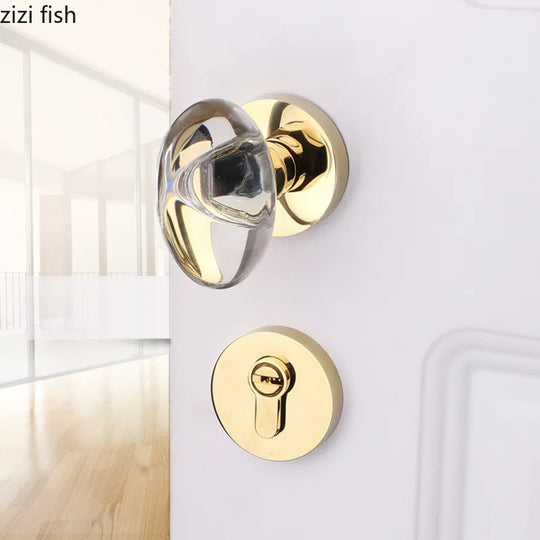 Crystal Handle Zinc Alloy Door Lock For Bedroom Silent Universal Split Lock Anti Theft Safety Lock Hardware Accessories Frontier General Hardware