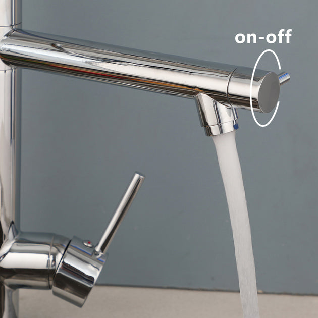 KEMAIDI Brass Kitchen Sink Faucet Pull Down Sprayer Hot Cold Water Mixer Tap 360 Rotation Matte Black Chrome Finish Frontier General Hardware