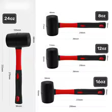 Double-sided Rubber Hammer with Insulated Hand Tools and Non-slip Handles