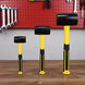 Black Rubber Hammer 2LB American Style Fiber Handle Shock Absorption Elastic Mallet for Tiling Flooring Leather Repair