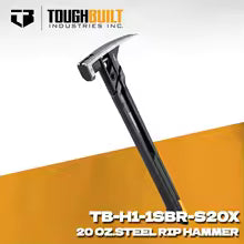 TOUGHBUILT TB-H1-1SBR-S20X TB-H1-1SBR-S24X 20/24 OZ ShockStop Steel Rip Hammer Milled Face Hand Tools Toughbuilt Hammer