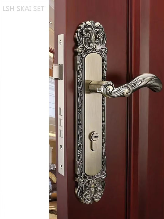 European Double Sided Handle Lock Aluminum Alloy Security Door Lock For Wooden Doors With Key Quiet Luxury Hardware Frontier General Hardware
