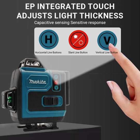 Makita 16 Line Laser Level 4D High Precision Green Line Self Leveling Portable 360 Degree Horizontal and Vertical Laser Frontier General Hardware