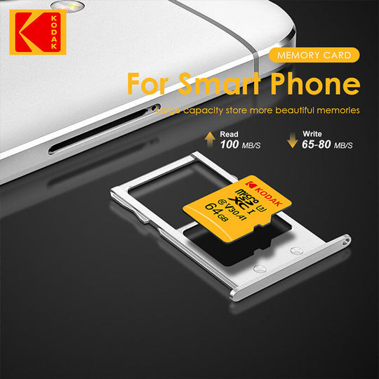 KODAK 256GB Memory Card 128GB U3 4K Micro SD Card 64GB 32GB A1 SDHC Microsd UHS-I C10 TF Trans Flash Microsd Frontier General Hardware