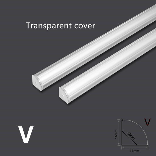 Aluminum Profile Channel Holder For LED Strip Light Bar U Shape And V Shape For Kitchen Cabinets Closets Half Meter Pack Frontier General Hardware