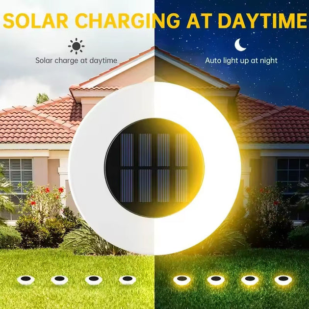 Solar Ground Lights One Quarter Pack LED Lawn Lamps Outdoor Landscape Lights for Garden Pathway Yard Deck Frontier General Hardware