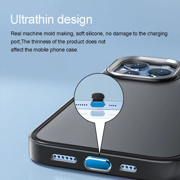 iPhone Dust Plug Silicone Port Cover With Alloy Charm Cap For USB C Type C Port Anti Loss For iPhone 14 Pro Max Frontier General Hardware