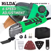 HILDA Variable Speed Multifunctional Swing Tool Power Tools 3 ° Oscillating Tool Electric Trimmer With Bag And Blades 6-speed