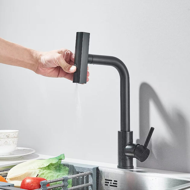 Brushed Nickel Kitchen Faucet With Pull Out Sprayer And Swivel Waterfall 3 In 1 Hot Cold Ceramic Valve Frontier General Hardware