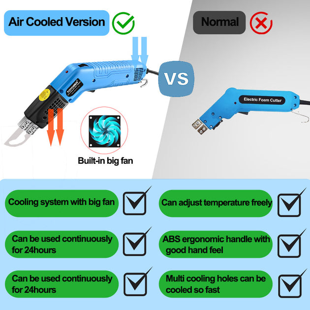 Air Cool Hot Knife Foam Cutter Tool Machine Slotting Groove Styrofoam Polystyrene Fabric Rope Cutter Electric Heating Hot Knife Frontier General Hardware