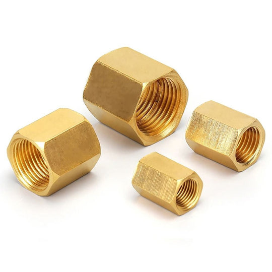Brass BSP Female Thread Hex Coupling Connector For 1/8 To 3/4 Inch Thread, Pipe Fitting Hose Adapter For Water Fuel Gas Frontier General Hardware