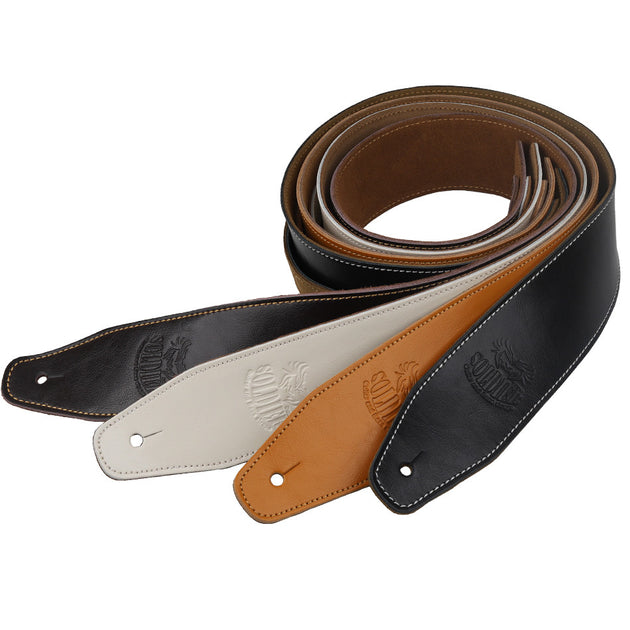 Adjustable Genuine Leather Guitar Strap For Acoustic Electric Bass Belt Vintage Design Soft Durable Split Leather Frontier General Hardware