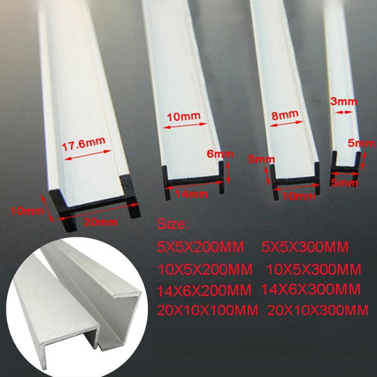 Aluminium U Channel Profile For LED Strip Lights 5x5 5x10 10x5 14x6 20x10mm Various Lengths 100 To 400mm Pack Frontier General Hardware