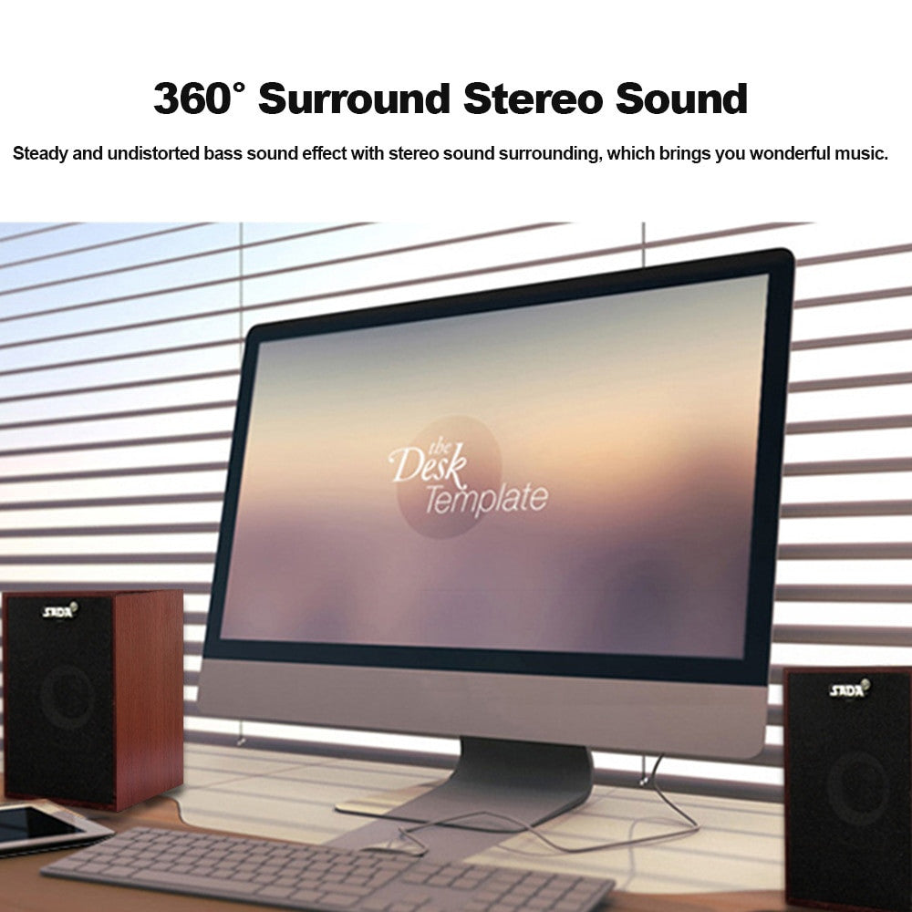 SADA V 160 USB Wired Wood Subwoofer Stereo Speakers - Frontier General Hardware