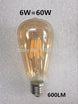 Vintage ST64 LED Filament Bulb 2W-12W Dimmable E27 B22 Gold Glass Edison Lamp 2700K 360 Degree Beam Frontier General Hardware