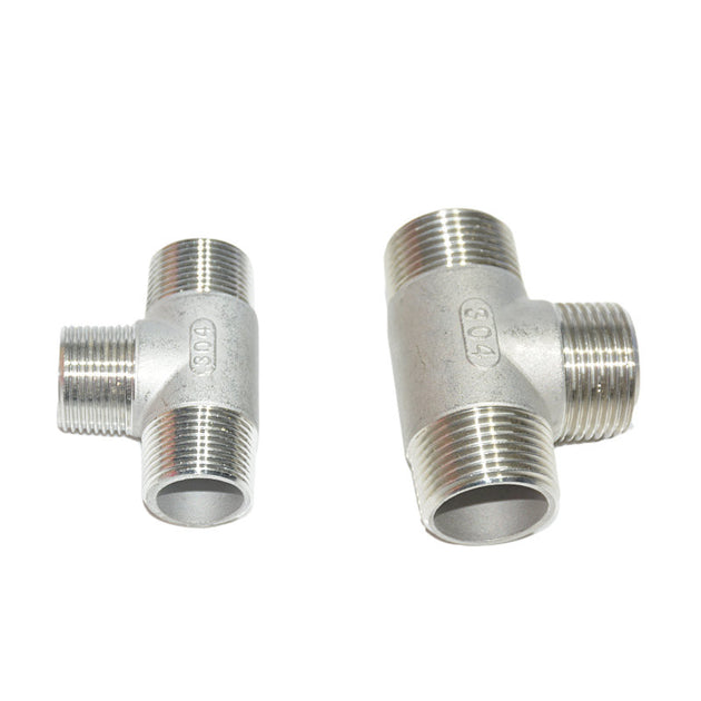 One Quarter to Two Inches BSP Male Thread Three Way Tee Stainless Steel 304 Water Pipe Fitting SS304 Joint Connector Frontier General Hardware