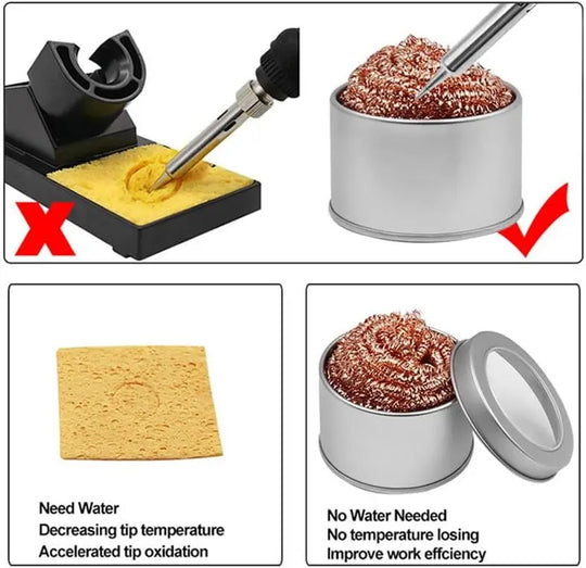 Soldering Iron Tip Cleaner Desoldering Cleaning Ball Mesh Filter Metal Wire Stand Steel Ball Tin Remover Frontier General Hardware